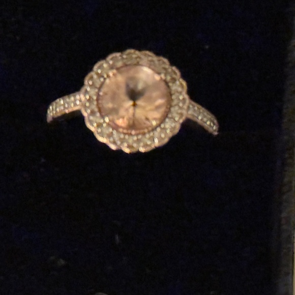 Macy's Round Cut Morganite Rose Gold Over Silver with Sparkling Diamonds - Picture 11 of 16